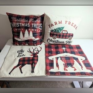 NEW Set of 4 Christmas Pillow Covers